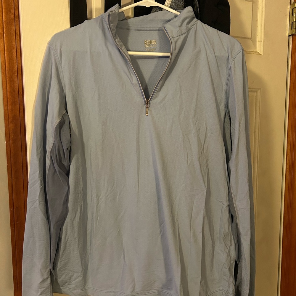 Riding Sport XL Light Blue Quarter zip sun shirt